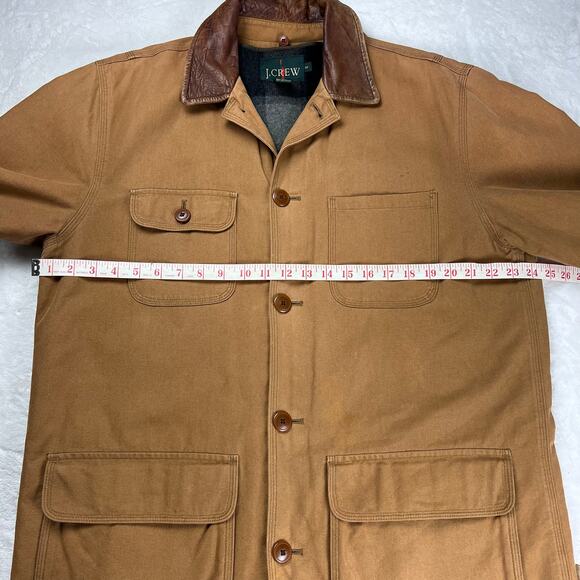 J. Crew Brown Chore Coat Jacket Men's size Small Removable Wool Liner Button up - Picture 4 of 9